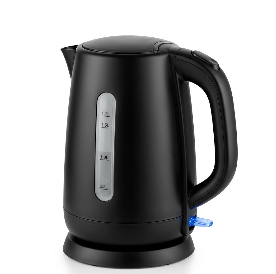 Jgjgzfzfcgcgvjvjnvnv-Wasserkocher 1,7 L, 2200 W, mit automatischer & manueller Abschaltung, herausnehmbarer Kalkfilter, Schwarz, WK 6079 CB